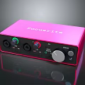 Pink Focusrite Audio Interface With Input Ports Control Knobs And Modern Design 3d model
