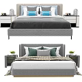 Modern Double Bed Designs Featuring Stylish Headboards Cozy Bedding and Nightstands 3d model