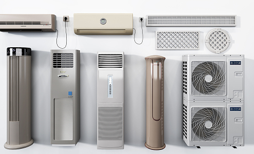 Modern air conditioning air conditioning vertical air conditioning external unit port combination 3d model