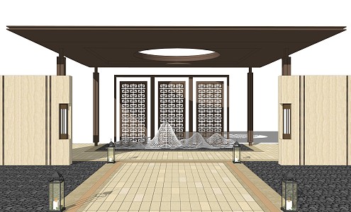 New Chinese Pavilion 3d model