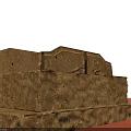 Ancient Stone Carriage Model With Large Wheels On Detailed Stone Base