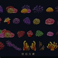 Wall Decor With Colorful Coral Elements And Vibrant Decorative Shapes