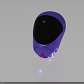 Purple Full Face Helmet With Shiny Glossy Surface And Black Visor