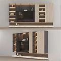 Modern TV Wall Design With Wooden Panels LED Lighting And Storage Shelves