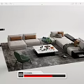 Modern Sofa Coffee Table Combination Sofa Coffee Table 3d model