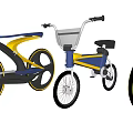 Modern Blue And Yellow Concept Bicycles With Unique Frames And Wheels