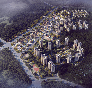 Modern Bird's Eye View Residential Bird's Eye View Planning 3d model