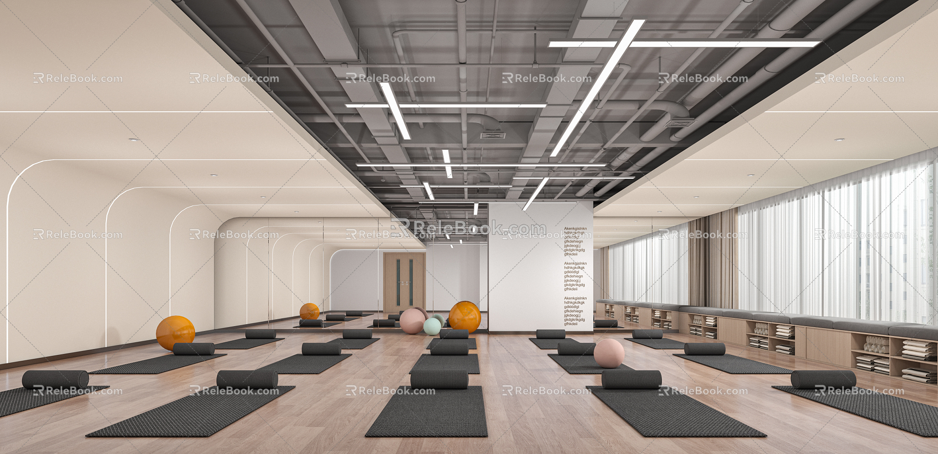 Modern Yoga Room 3d model