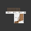 Modern Wooden Staircase With Curved Handrail On White Display Stand Interior Design