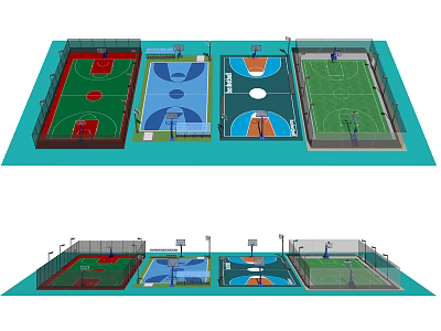 Modern Basketball Court Basketball Court Fun Stadium Basketball Stadium 3d model