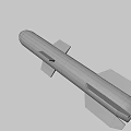 Gray Military Missile With Yellow Bands Rear Fins And Detailed Weapon Design Features