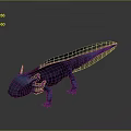 Blue Aquatic Creature With Smooth Skin Fins And Claws On Gray Background