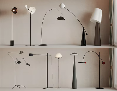 Variety Of Stylish Floor Lamps For Home Decor 3d model