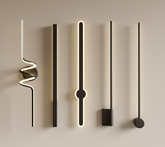 Wall lamp combination long wall lamp minimalist wall lamp 3d model