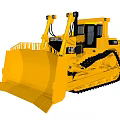 Yellow CAT Tracked Bulldozer With Operator Cab And Front Blade 3d model