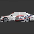 Vodafone Primavera White Racing Car With Red Logos And Rear Wing