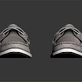 Classic Gray Lace Up Boat Shoes With White Soles Casual Wear