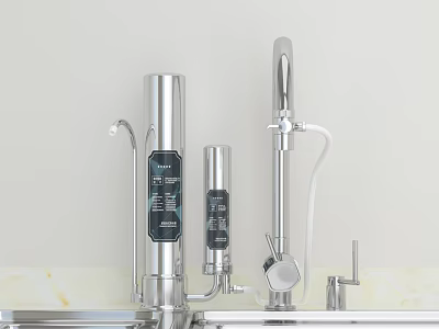 Public Facilities Drinking Water Equipment With Stainless Steel Faucets And Filters 3d model