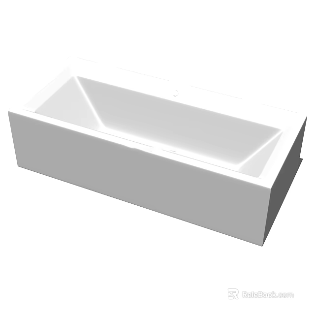 Modern Minimalist White Freestanding Bathtub Design With Sleek Surface For Bathroom Interior 3d model 