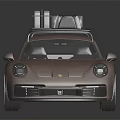 Stylish Brown Sports Car With Roof Rack Carrying Luggage on Top
