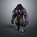 Game Movie Character Fantasy Monster With Furry Body Purple Markings And Orange Horns