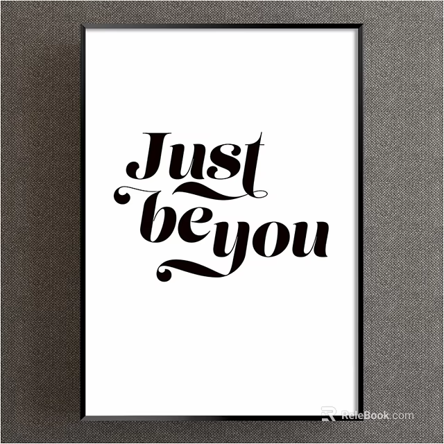 Just Be You Artistic Wall Decor With Stylish Typography Design 3d model 