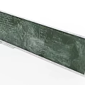 Mathematical Blackboard Wall Hanging With Formulas Geometric Shapes And Handwritten Notes 3d model
