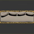 Yellow Rattan Sofa With Four Light Colored Cushions Modern Natural Design