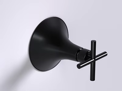 Black Modern Wall Lamp with Sleek Trumpet Shaped Design and Cross Detail Accent 3d model