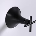 Black Modern Wall Lamp with Sleek Trumpet Shaped Design and Cross Detail Accent