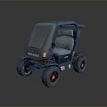 KUBOTA Small Electric Bus Featuring Gray Body Orange Accents Large Tires And Two Seats