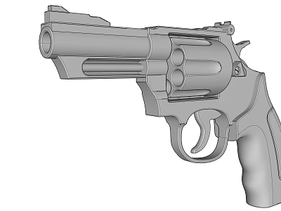 modern revolver gun 3d model