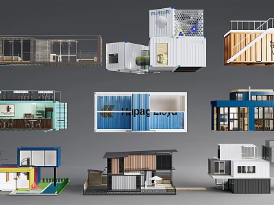 Diverse Modern Container Buildings With Creative Architectural Designs And Styles 3d model