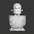 White Stand Kitchen Mixer With Shiny Metal Mixing Bowl And Base