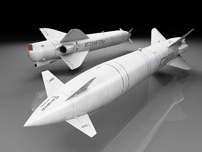 Detailed Military Missile Models Featuring Atlantic And Titan Designs With Aerodynamic Shapes 3d model
