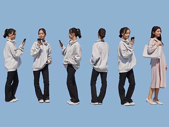 People women many people 3d model
