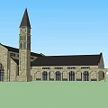 Classical Style Commercial Complex With Stone Exterior Clock Tower And Arched Windows