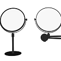 Two Stylish Design Mirrors With Tabletop Base And Adjustable Wall Mount Stand