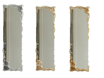 Decorative Wall Mirrors With Silver And Gold Ornate Frame Designs 3d model
