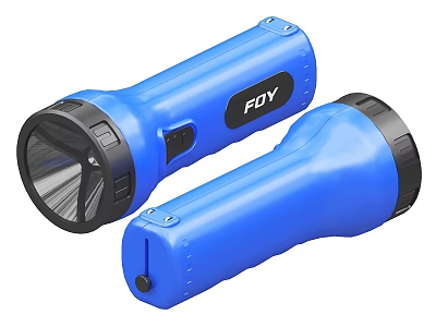 Blue FDY Flashlights With Ergonomic Design For Daily Use And Home Safety 3d model