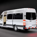 White Passenger Van With Open Door And Spacious Interior Seats 3d model