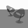 Modern Transparent Leisure Chairs With Brown And Blue Sleek Curved Design And Round Base