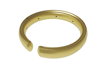 Elegant Gold Open Design Bracelet With Smooth Surface And Small Holes 3d model