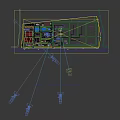 Industrial Factory Plant With Blue Roof Pipes Towers And Production Equipment