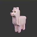 Cute White Alpaca Shaped Ceramic Figurine for Home Living Room Decoration
