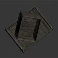 Stacked Rustic Vintage Wooden Crates With Rectangular Structure And Metal Fasteners