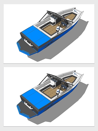 Modern yacht motor boat 3d model