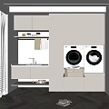 Modern Laundry Room Design With Two Washing Machines And Cabinet Storage