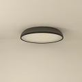 Modern Round Ceiling Light With Black Frame And White Shade On Ceiling 3d model