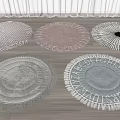 Various Style Round Rugs with Tassels and Letter Patterns for Home Decor